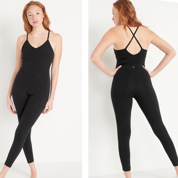 Old Navy Pants - Old Navy Black Powersoft Onesie Romper Size XL